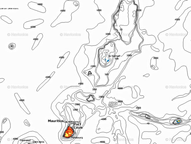 <b>Level 1 view of Electronic Navigation Chart. No terrain visible in Cargados Carajos Shoals area</b> © SW